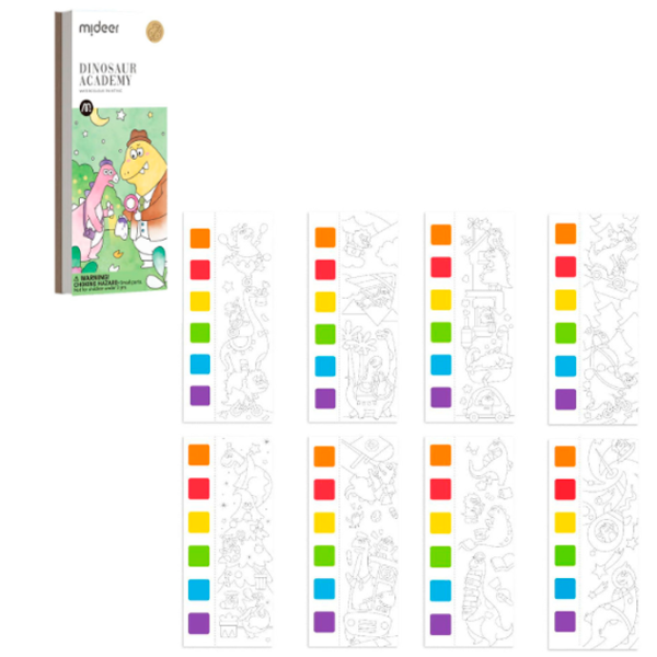 Set de creație Mideer Watercolour Painting Dinosaur Academy MD4269 3+ / Multicolor Multicolor photo 4