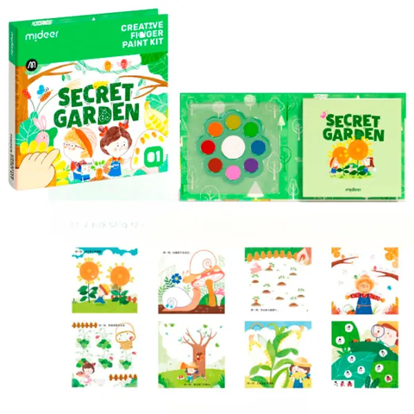 Set de creație Mideer Creative Finger Paint Kit Secret Garden CT1504 1+ / Multicolor Green photo 5