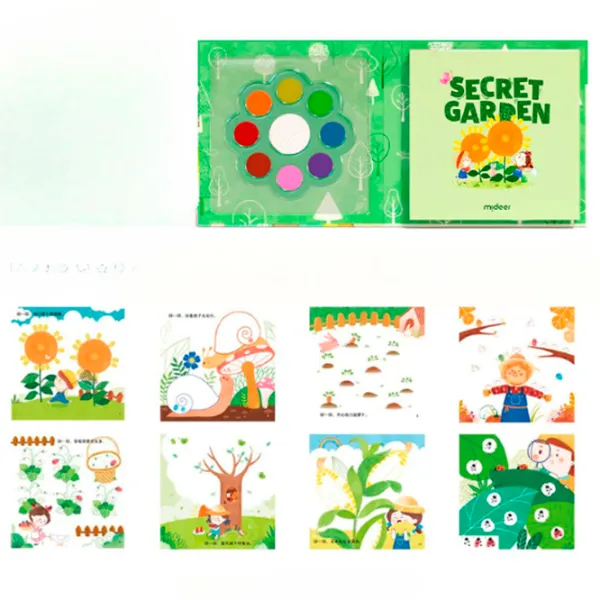 Set de creație Mideer Creative Finger Paint Kit Secret Garden CT1504 1+ / Multicolor Green photo 6