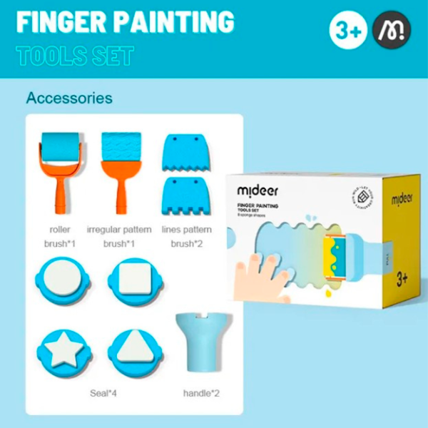 Креативный набор Mideer Finger Paint Tools set MD6301 3+ / Разноцветный Синий photo 4