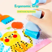 Set de creație Mideer Finger Paint Tools set MD6301 3+ / Multicolor Blue photo 5