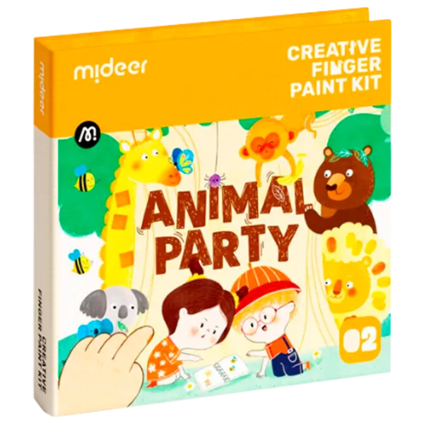 Set de creație Mideer Creative Finger Paint Kit Animal Party CT1505 1+ / Multicolor Orange photo 1