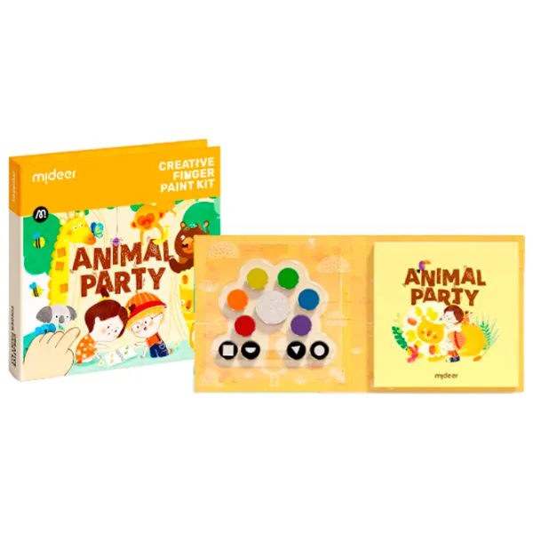 Set de creație Mideer Creative Finger Paint Kit Animal Party CT1505 1+ / Multicolor Orange photo 3