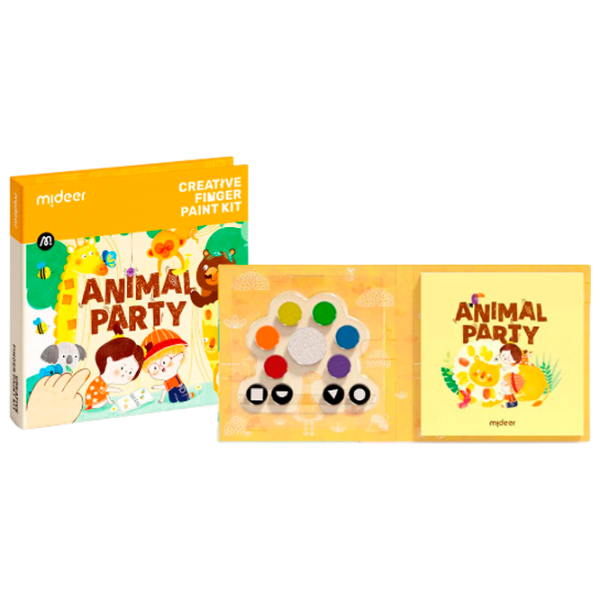 Set de creație Mideer Creative Finger Paint Kit Animal Party CT1505 1+ / Multicolor Orange photo 3