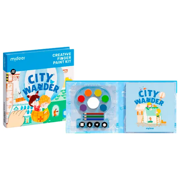 Set de creație Mideer Creative Finger Paint Kit City Wander CT1506 1+ / Multicolor Blue photo 3