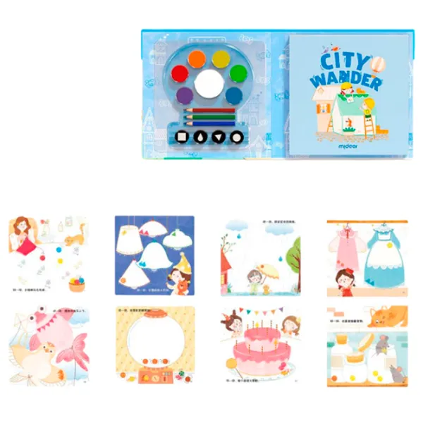 Set de creație Mideer Creative Finger Paint Kit City Wander CT1506 1+ / Multicolor Blue photo 4