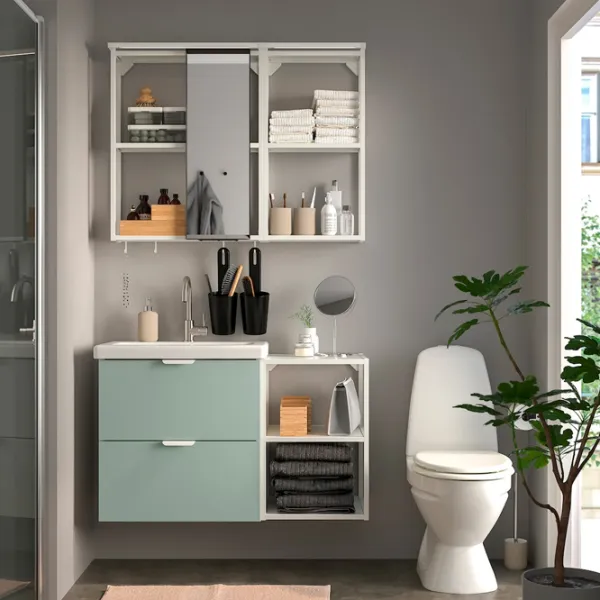 Наборы мебели для ванной комнаты Ikea Enhet/Tvallen/Glypen ЛДСП / White photo 9 Наборы мебели для ванной комнаты Ikea Enhet/Tvallen/Glypen ЛДСП / White photo 9