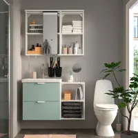 Наборы мебели для ванной комнаты Ikea Enhet/Tvallen/Glypen ЛДСП / White photo 9