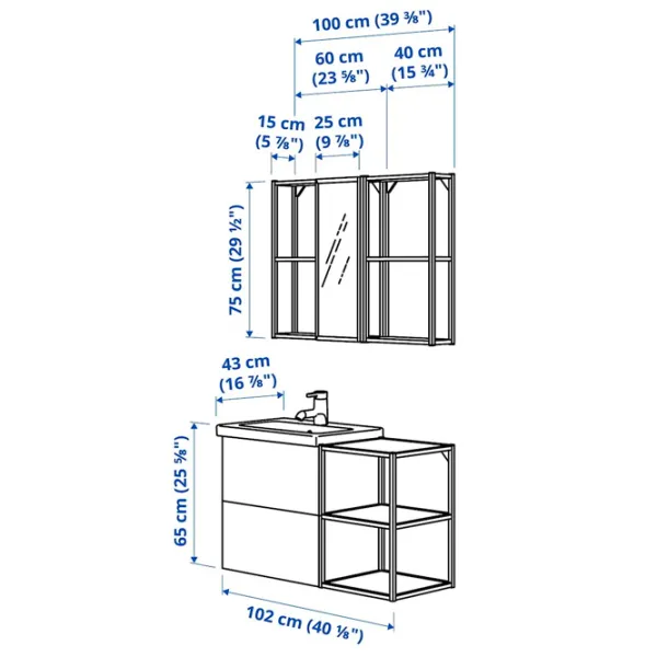Наборы мебели для ванной комнаты Ikea Enhet/Tvallen/Glypen ЛДСП / White photo 10 Наборы мебели для ванной комнаты Ikea Enhet/Tvallen/Glypen ЛДСП / White photo 10