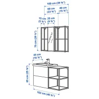 Наборы мебели для ванной комнаты Ikea Enhet/Tvallen/Glypen ЛДСП / White photo 10