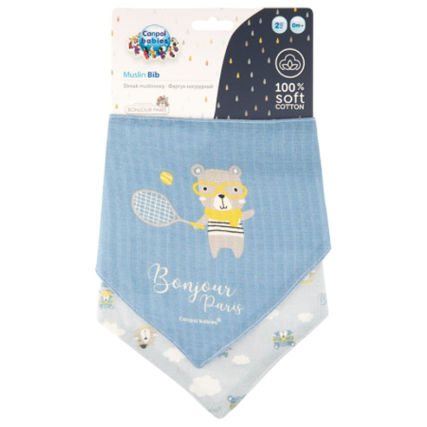 Слюнявчик Canpol 26/900 Классическая / Муслин / Синий photo 1