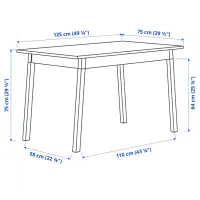 Кухонный стол зафиксированный Ikea Pinntorp ДСП/ Дуб Сонома photo 6
