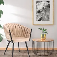 Scaun de bucătărie Jumi Molto Catifea/ Beige Black photo 6