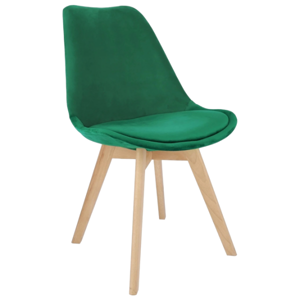 Scaun de bucătărie Jumi Bari Catifea/ Green Wood photo 2