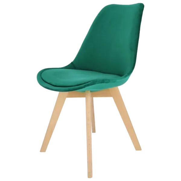 Scaun de bucătărie Jumi Bari Catifea/ Green Wood photo 3
