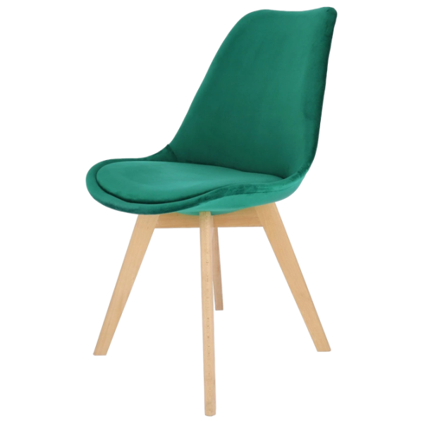 Scaun de bucătărie Jumi Bari Catifea/ Green Wood photo 3