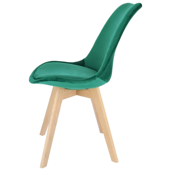 Scaun de bucătărie Jumi Bari Catifea/ Green Wood photo 4