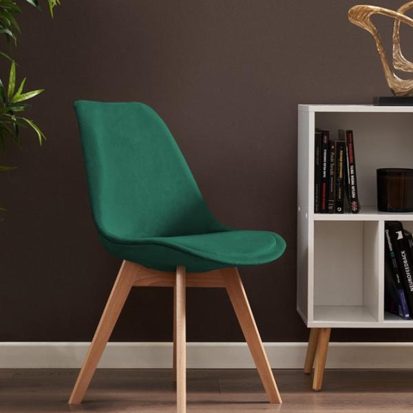 Scaun de bucătărie Jumi Bari Catifea/ Green Wood photo 9