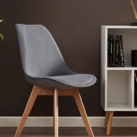Scaun de bucătărie Jumi Bari Catifea/ Grey Wood photo 9
