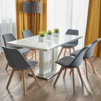 Scaun de bucătărie Jumi Bari Catifea/ Grey Wood photo 10