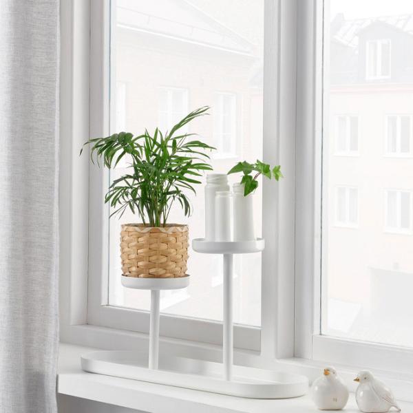 Suport pentru ghiveci Ikea Chilistran White / Metal photo 2