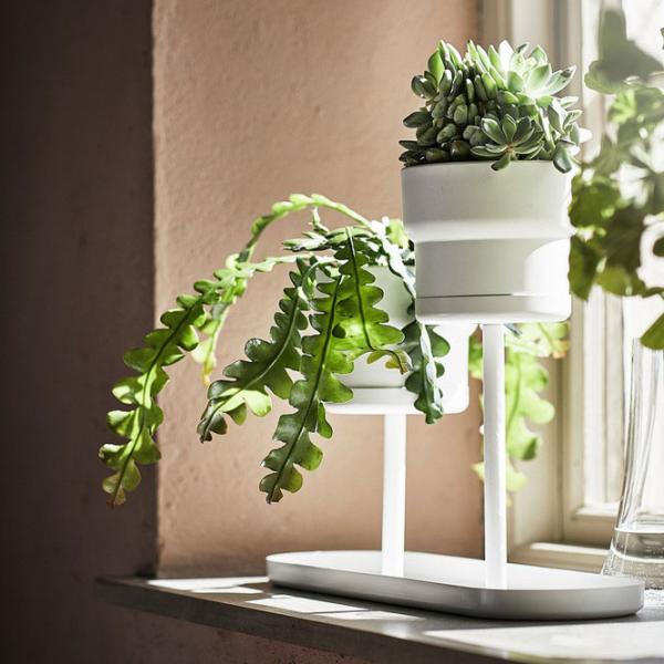 Suport pentru ghiveci Ikea Chilistran White / Metal photo 3