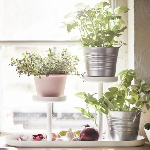 Suport pentru ghiveci Ikea Chilistran White / Metal photo 4