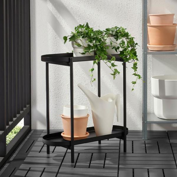 Цветочная полка Ikea Olivblad Черный / Металл photo 2