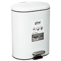 Мусорное ведро Five Siliflex 6л / Металл / Белый