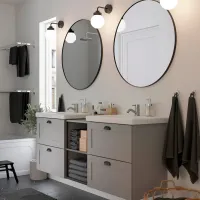 Наборы мебели для ванной комнаты Ikea Enhet/Tvallen/Pilkan ЛДСП / Серый photo 2
