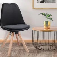 Scaun de bucătărie Jumi Saida Stofă/ Black Beige photo 7