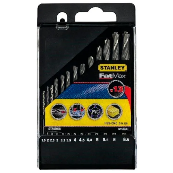Набор сверл Stanley STA56008 HSS-CNC photo 1