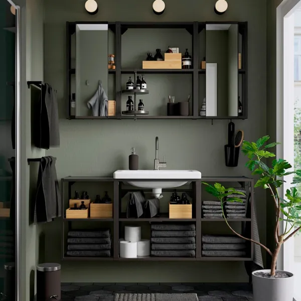 Наборы мебели для ванной комнаты Ikea Enhet/Tvallen/Glypen Сталь / Antracit photo 2 Наборы мебели для ванной комнаты Ikea Enhet/Tvallen/Glypen Сталь / Antracit photo 2