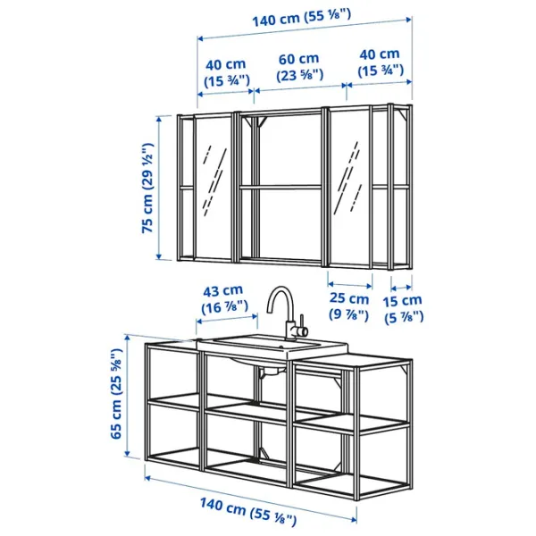Наборы мебели для ванной комнаты Ikea Enhet/Tvallen/Glypen Сталь / Antracit photo 12 Наборы мебели для ванной комнаты Ikea Enhet/Tvallen/Glypen Сталь / Antracit photo 12