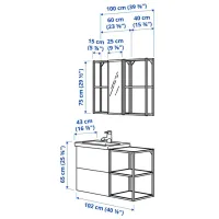 Seturi mobilă de baie Ikea Enhet/Tvallen/Pilkan PAL / White photo 14