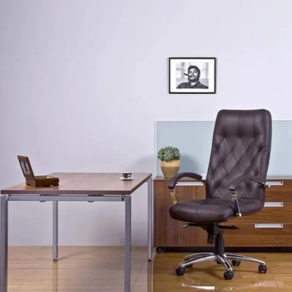 Fotoliu de birou Nowy Styl Cuba Steel LE-A Piele artificială/ Brown  photo 5