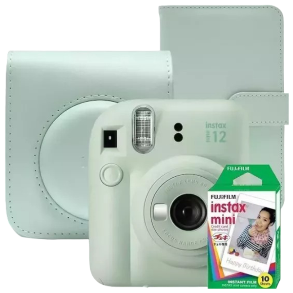 Cameră foto FujiFilm Instax Mini 12 + Film Mini Case Kit / Green photo 1 Cameră foto FujiFilm Instax Mini 12 + Film Mini Case Kit / Green photo 1