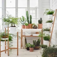 Цветочная полка Ikea Satsumas Белый / Дерево photo 3