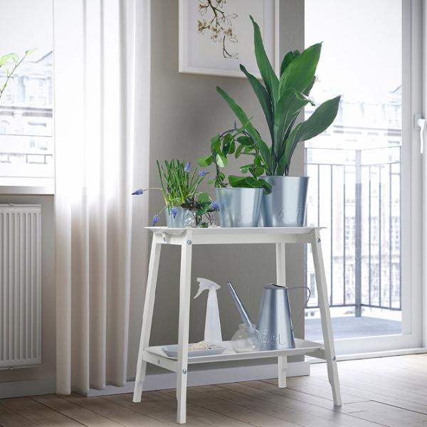 Подставка для горшка Ikea Alpvide Белый / Металл photo 2