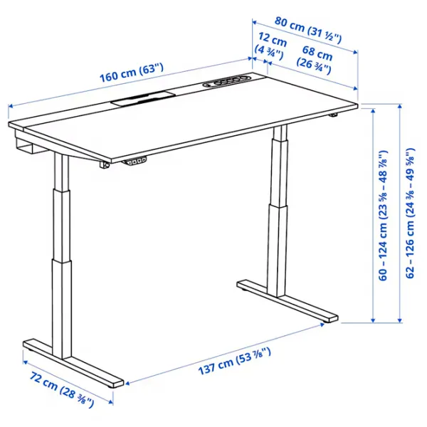 Офисный стол Ikea Mittzon ДСП/ Коричневый photo 9