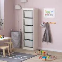 Стеллаж с контейнерами Ikea Trofast 5 145 x 46 x 30см cm / ЛДСП / White photo 4