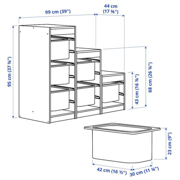 Etajeră cu containere Ikea Trofast 6 94 x 99 x 44 cm / PAL / White photo 5