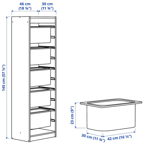 Etajeră cu containere Ikea Trofast  145 x 46 x 30 cm / PAL / White photo 4
