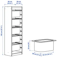 Стеллаж с контейнерами Ikea Trofast 145 x 46 x 30см cm / ЛДСП / White photo 4