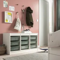 Стеллаж с контейнерами Ikea Trofast 56 x 99 x 44см cm / Дерево / White photo 2