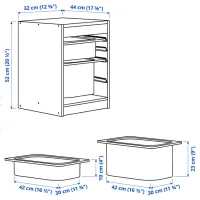 Стеллаж с контейнерами Ikea Trofast 2 52 x 32 x 44см cm / Массив / Дуб cонома photo 6