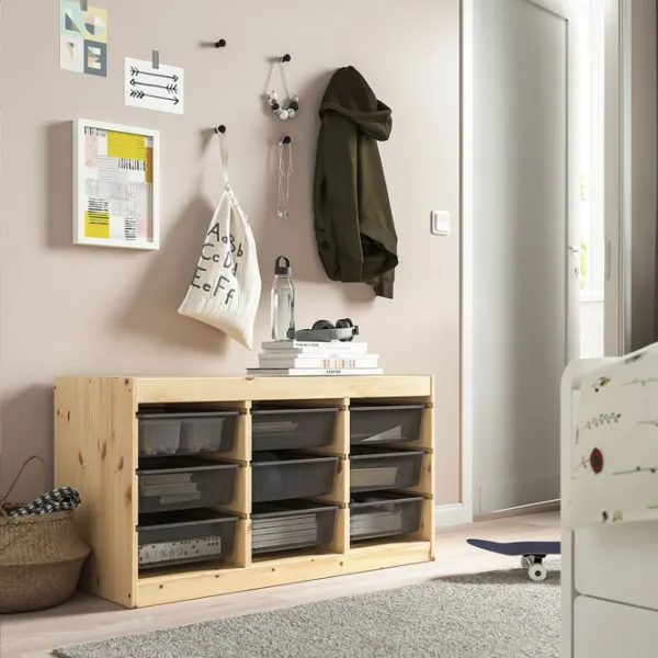 Стеллаж с контейнерами Ikea Trofast  52 x 93 x 44см cm / Массивная сосна / Дуб cонома photo 2