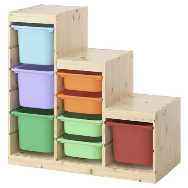 Стеллаж с контейнерами Ikea Trofast 8 91 x 94 x 44см cm / Массивная сосна / Дуб cонома photo 1