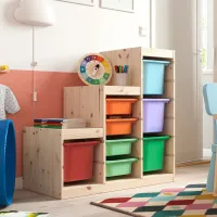 Стеллаж с контейнерами Ikea Trofast 8 91 x 94 x 44см cm / Массивная сосна / Дуб cонома photo 3