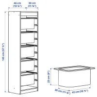 Стеллаж с контейнерами Ikea Trofast 5 145 x 46 x 30см cm / ЛДСП / White photo 4